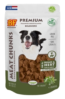 BF Petfood Meat Chunks Rund & Hert 200 gr
