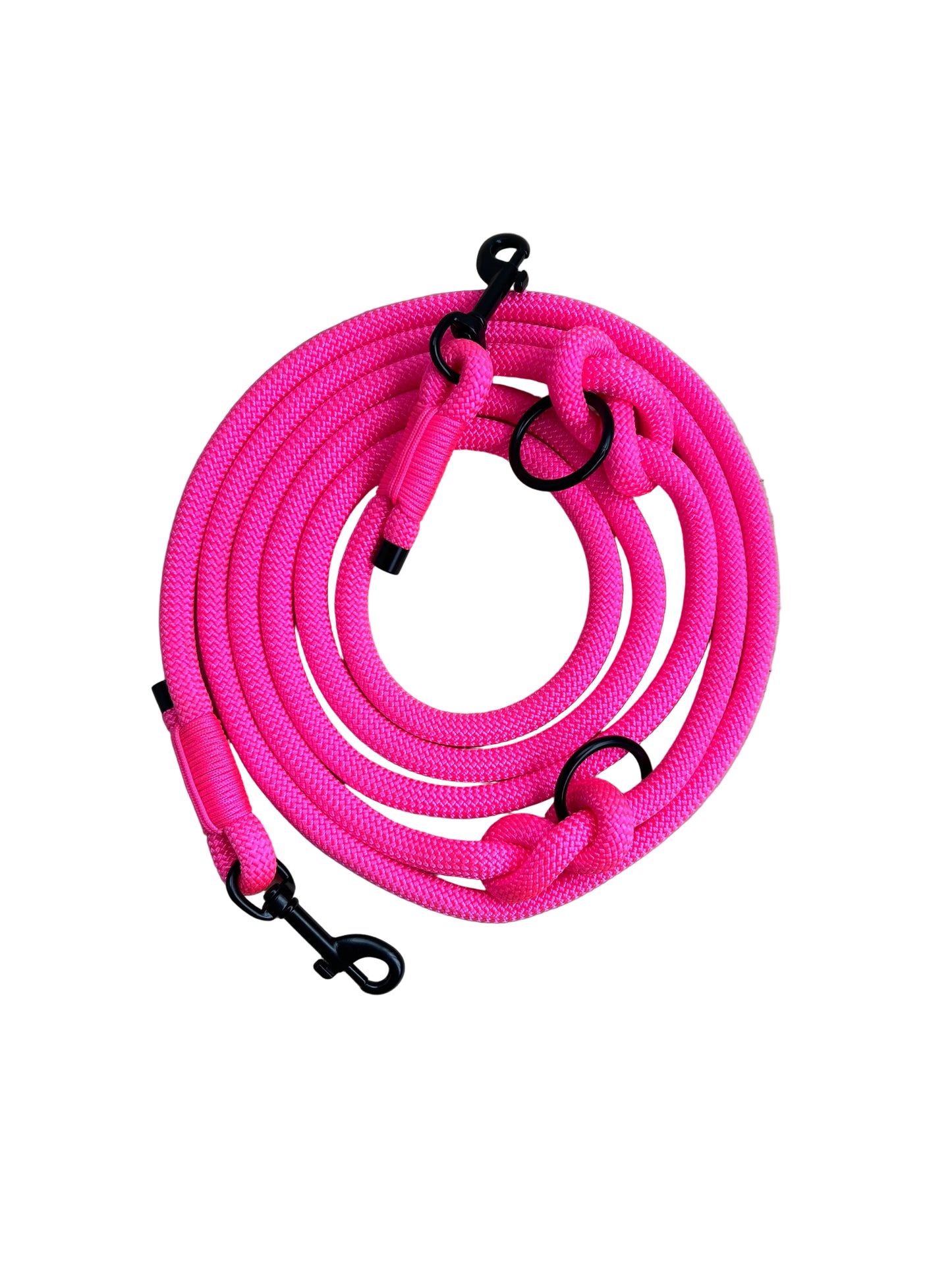 Handgemaakte handsfree leash - Neon roze